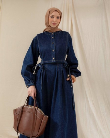 فستان جينز ربط من ألاجناب