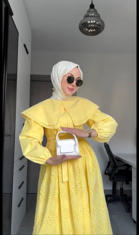 فستان دانتيل مبطن بلكامل صيفي