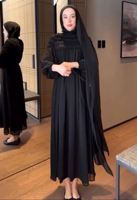 فستان شيفون مبطن مع حزام