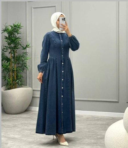 فستان جينز أزرار